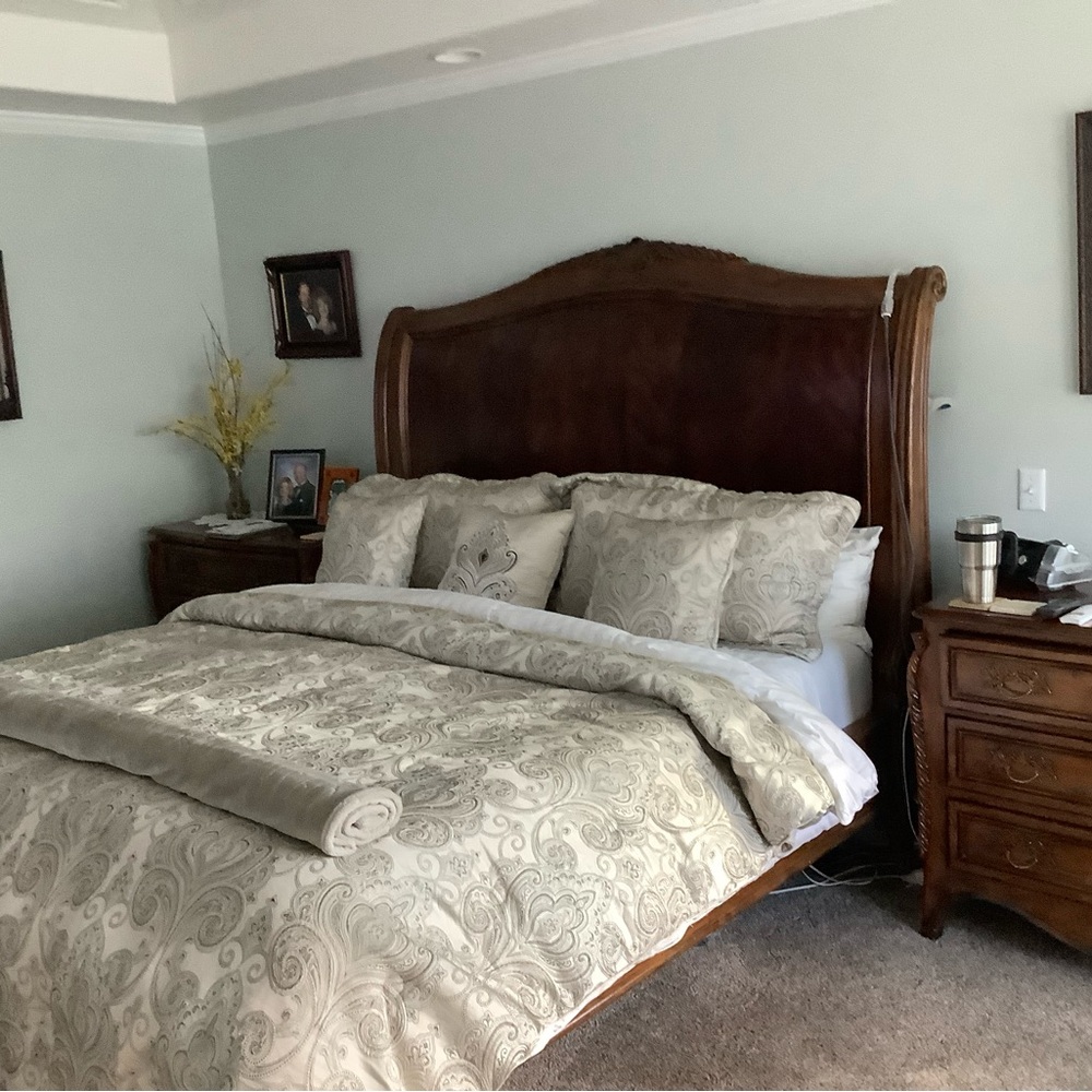 Elegant Paisley Bedding Set in Cream and Brown
